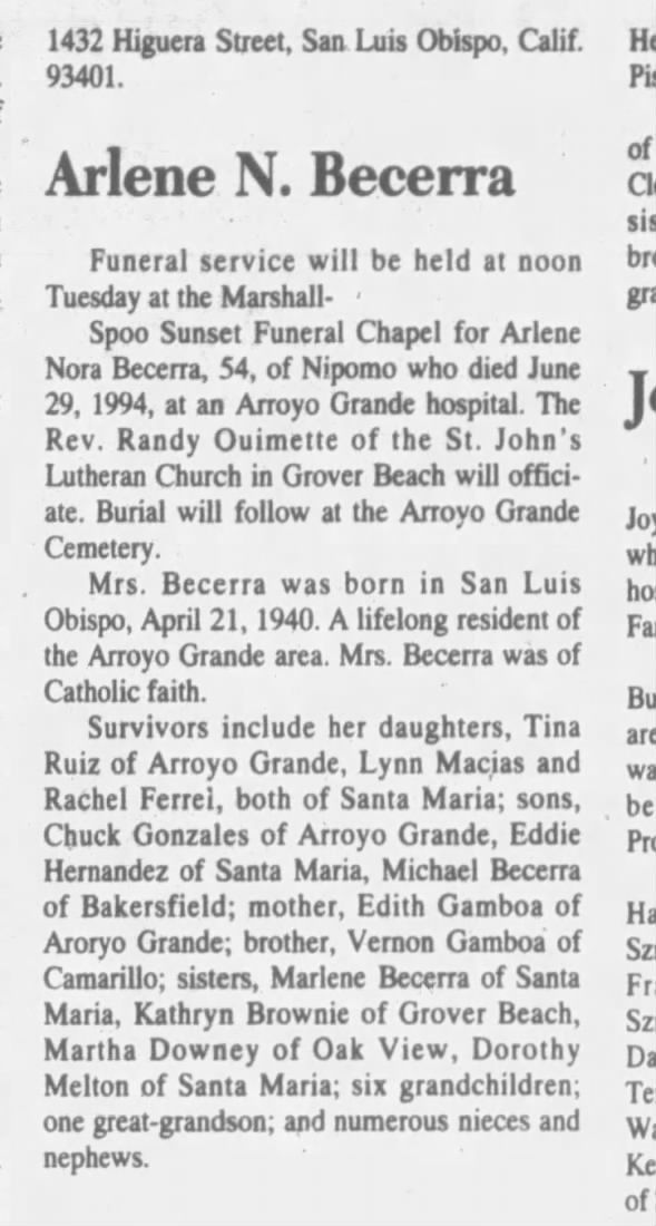 Clipping from Santa Maria Times